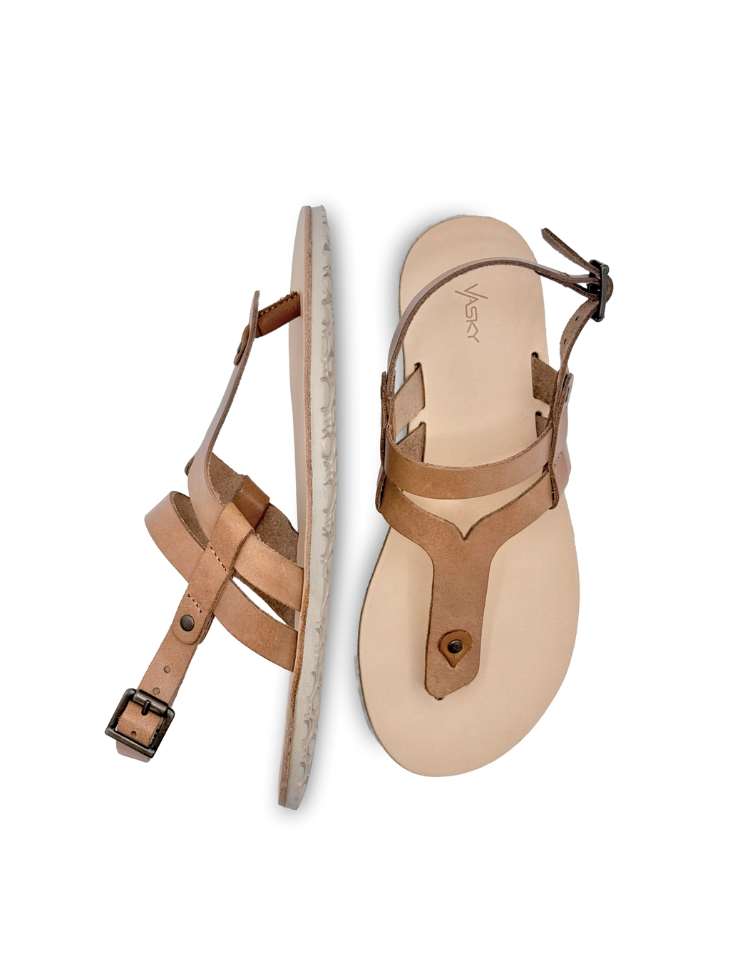 Vasky Christy Natur – kožené barefoot sandály hnědé