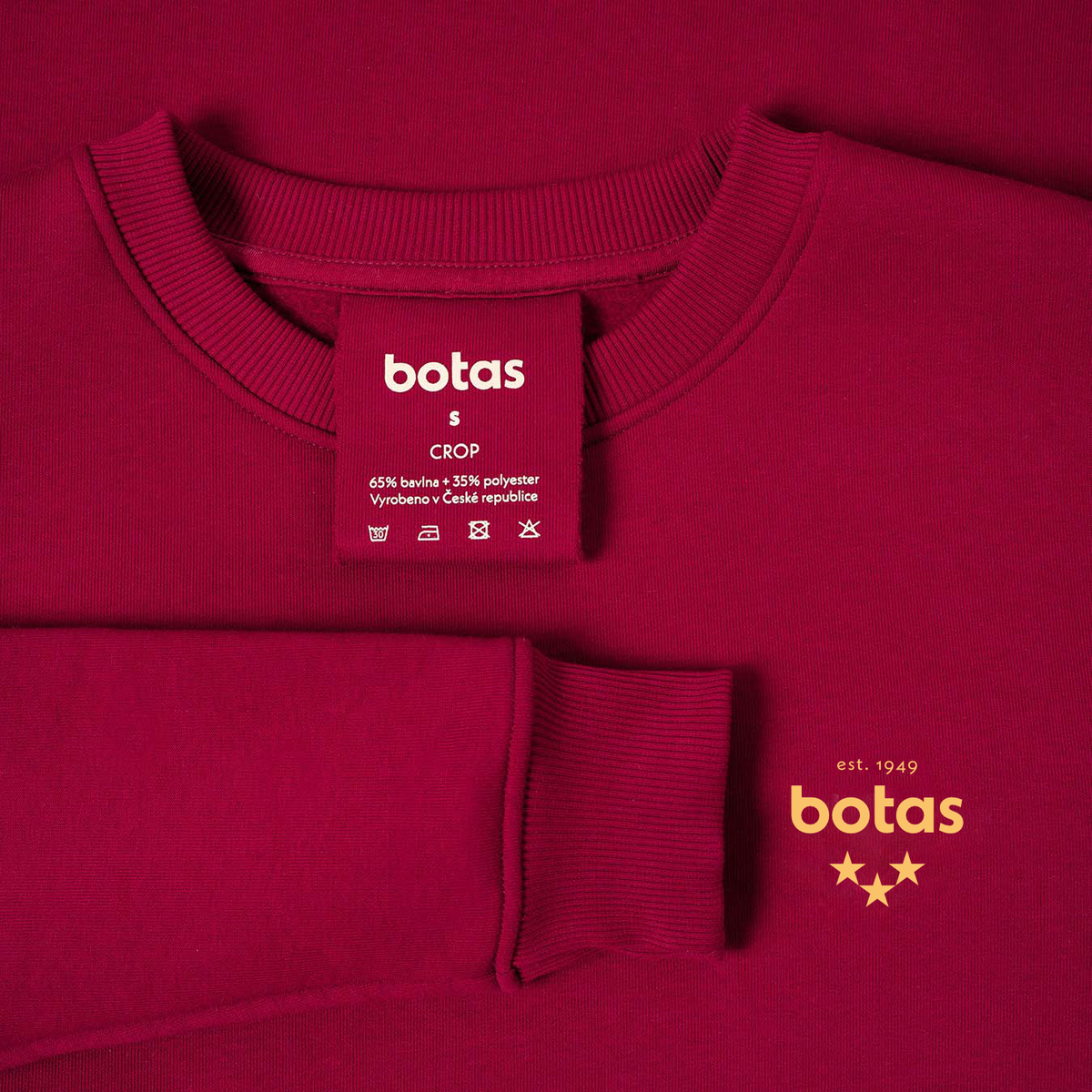 Mikina Crop Bordeaux