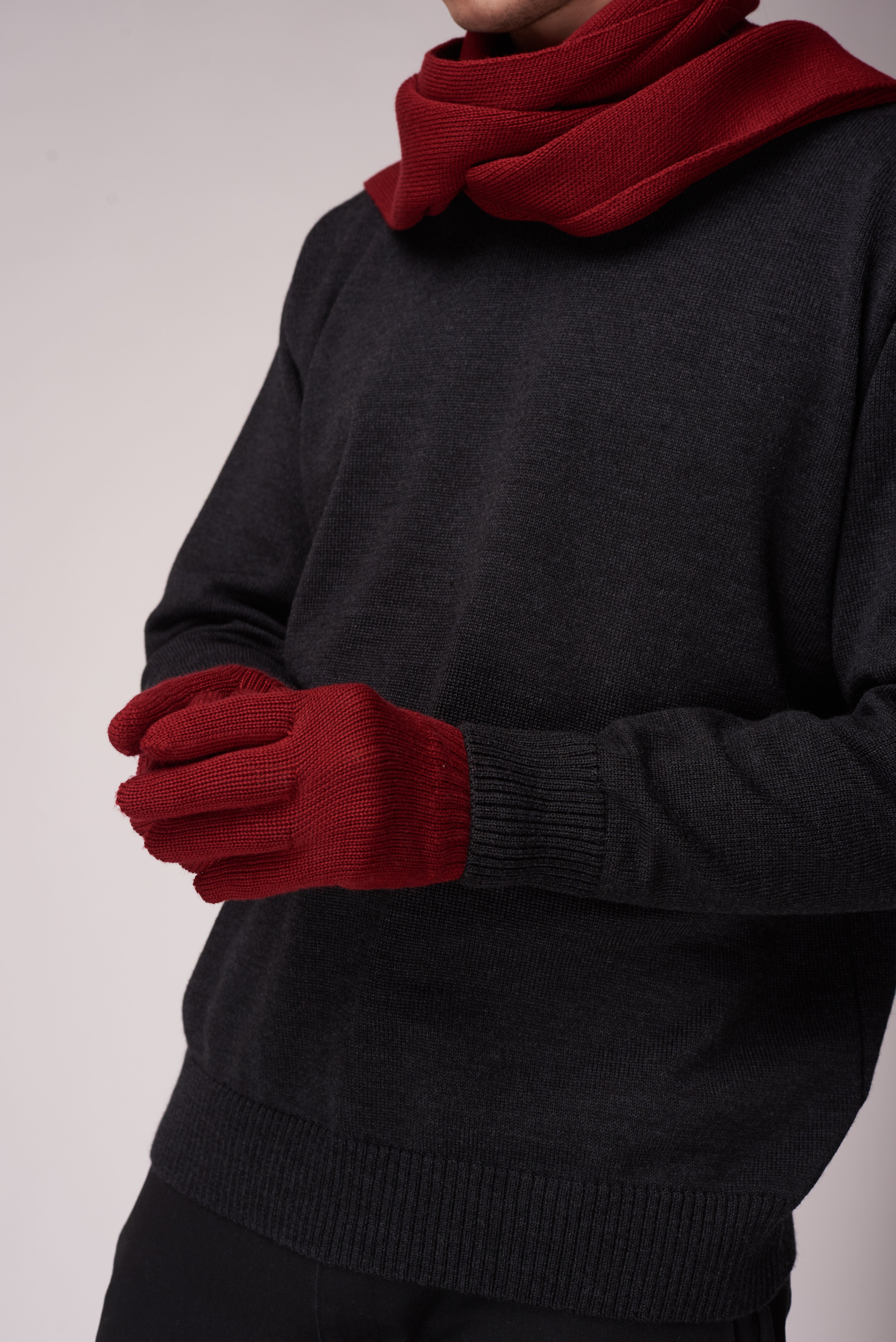 Vlnené Rukavice Merino Red